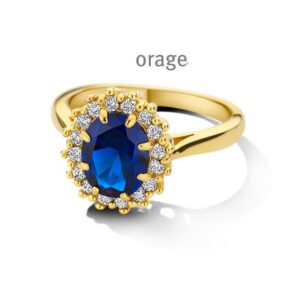 RING  Orage  BC172 brass - verguld geel  zirconium    blauw