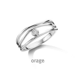 RING  Orage  BC023 zilver 925 rhod  Lab-grown diamant    kleurloos