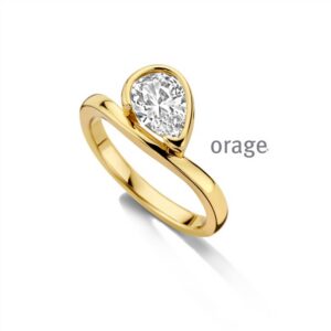 RING  Orage  BC066 brass - verguld geel  zirconium    kleurloos