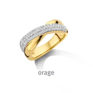 RING  Orage  BC038 brass - verguld geel  zirconium    kleurloos
